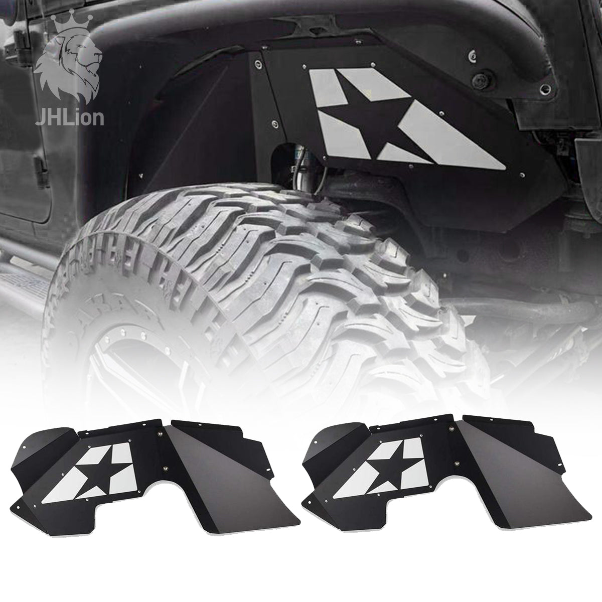 1 Pair Front Inner Fender Liner Kit For 20072017 Jeep Wrangler JK JKU