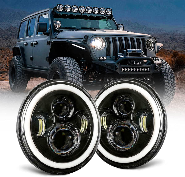 Enhance Your Jeep Wrangler with High-Performance 7 Inch Halo LED Headlights