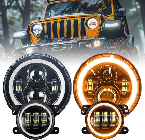 Upgrade Your Jeep Wrangler with JHLion’s High-Performance 7 Inch Halo LED Headlights