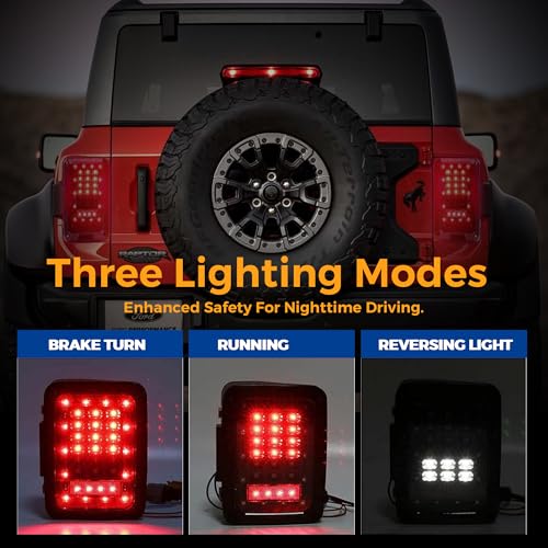 JHLion Upgraded NEW 2000% Bright Jeep wrangler headlights（Black）+JK Tail Lights (Smoke) LED lights for Jeep Wrangler JK/TJ/LJ 1997-2020(headlights),Jeep Wrangler JK JKU 2007-2018(taillights)