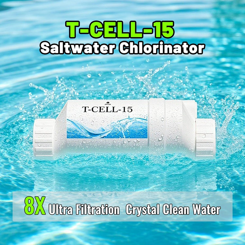 Salt Cell, Up to 40,000 Gallons Swimming Pool Salt Chlorine Generator, Salt Cell for Pool, Fits for Hayward W3T-CELL-15 BLW1T15H, Tcell15, Salt Cell T-15, T-Cell-15