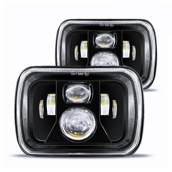 JHLion ProBeam Master Headlight 5x7 LED Headlights 1000% Brighter LED lights w/DRL Amber Turn Signal Hi/Low Sealed Beam Compatible with Cherokee XJ Wrangler YJ GMC Comanche MJ