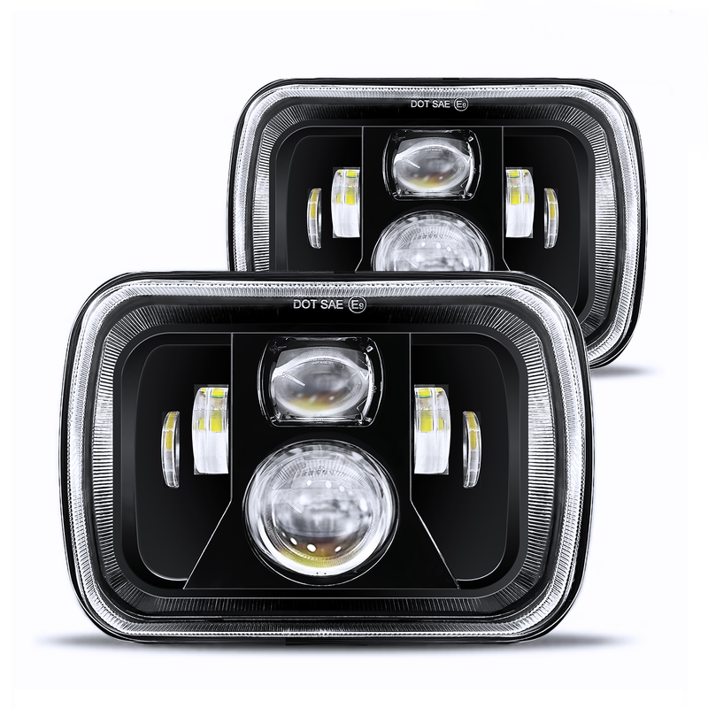 JHLion ProBeam Master Headlight 5x7 LED Headlights 1000% Brighter LED lights w/DRL Amber Turn Signal Hi/Low Sealed Beam Compatible with Cherokee XJ Wrangler YJ GMC Comanche MJ