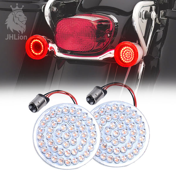 1Pair 2" Bullet Style Rear LED Turn Signal 1157 brake Light Blub For Harley Dyna