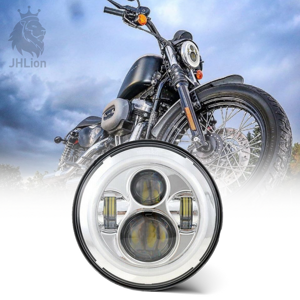 7" LED Headlight For Harley Davidson MOTORCYCLE CHROME PROJECTOR DAYMAKER HID LED LIGHT BULB for Jeep Wrangler JK LJ CJ LED Headlamp