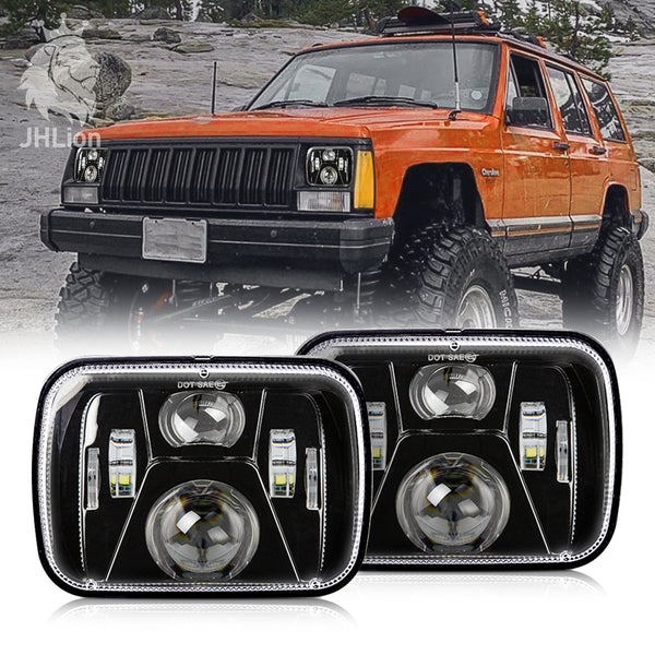 New Osram Chips 110W 5x7 Inch Led Headlights 7x6 Led Sealed Beam Headlamp with High Low Beam H6054 6054 Led Headlight Replacement for Jeep YJ Cherokee XJ H5054 H6054LL 6052 6053 2 Pcs