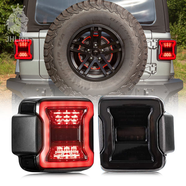 Smoked LED Tail Lights for 2018-2020 Jeep Wrangler JL/JLU LED Brake Reverse Turn Signal Light, Pair Tail Lights for 2018-2020 Jeep Wrangler JL Reverse Light Turn Signal Lamp Running Lights.