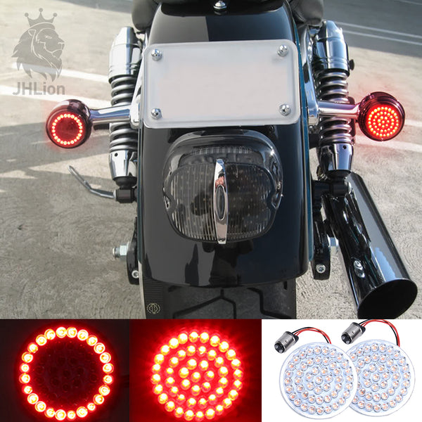 1Pair 2" Bullet Style Rear LED Turn Signal 1157 brake Light Blub For Harley Dyna