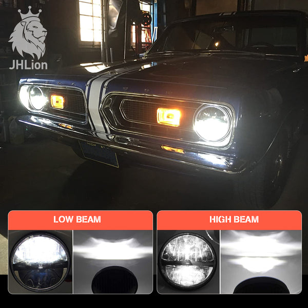1Pcs 7 Inch Round 36W LED Headlight Hi/Lo Beam for Jeep Wrangler JK TJ LJ Moto