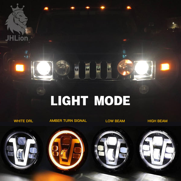 2x 7" Inch Round 40W LED Halo Angel Eyes Headlight For Jeep Wrangler TJ/LJ/CJ/JK