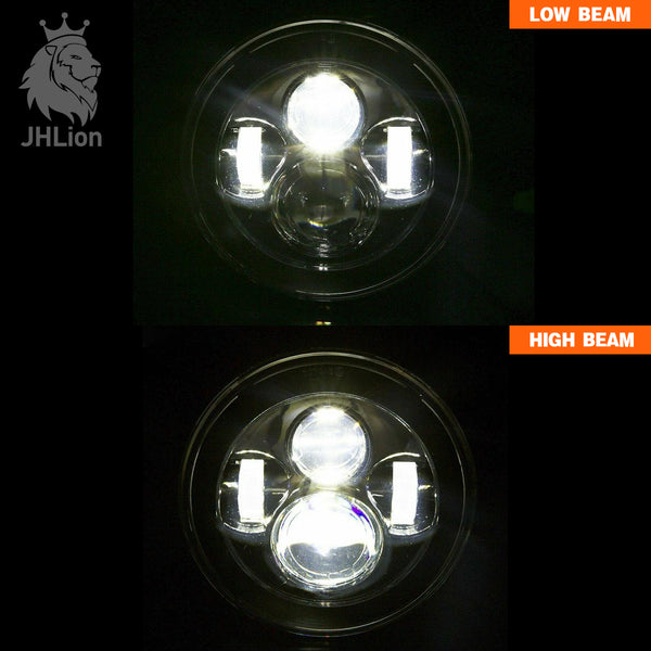 7 Inch Round LED Headlight Kit With 4.5 Inch Passing Lamps Fog Lights Motorcycle