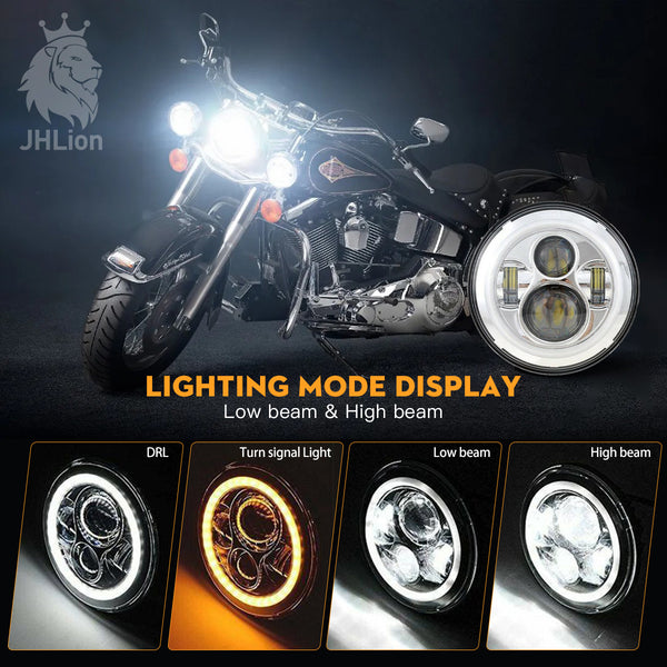 7" LED Headlight For Harley Davidson MOTORCYCLE CHROME PROJECTOR DAYMAKER HID LED LIGHT BULB for Jeep Wrangler JK LJ CJ LED Headlamp