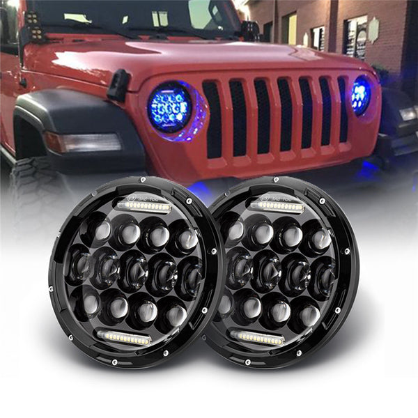 7 Inch Car Halo RGB LED Headlights Angel Eyes Lights bluetooth Support APP