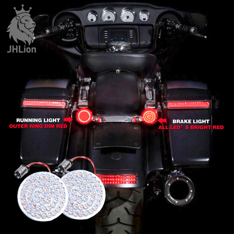 1Pair 2" Bullet Style Rear LED Turn Signal 1157 brake Light Blub For Harley Dyna