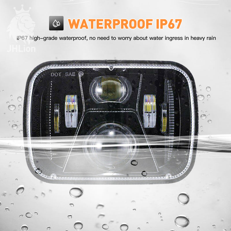 New Osram Chips 110W 5x7 Inch Led Headlights 7x6 Led Sealed Beam Headlamp with High Low Beam H6054 6054 Led Headlight Replacement for Jeep YJ Cherokee XJ H5054 H6054LL 6052 6053 2 Pcs