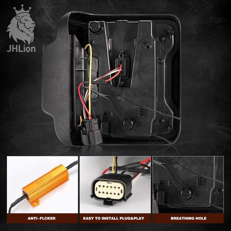 Smoked LED Tail Lights for 2018-2020 Jeep Wrangler JL/JLU LED Brake Reverse Turn Signal Light, Pair Tail Lights for 2018-2020 Jeep Wrangler JL Reverse Light Turn Signal Lamp Running Lights.