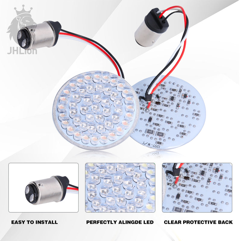 1Pair 2" Bullet Style Rear LED Turn Signal 1157 brake Light Blub For Harley Dyna