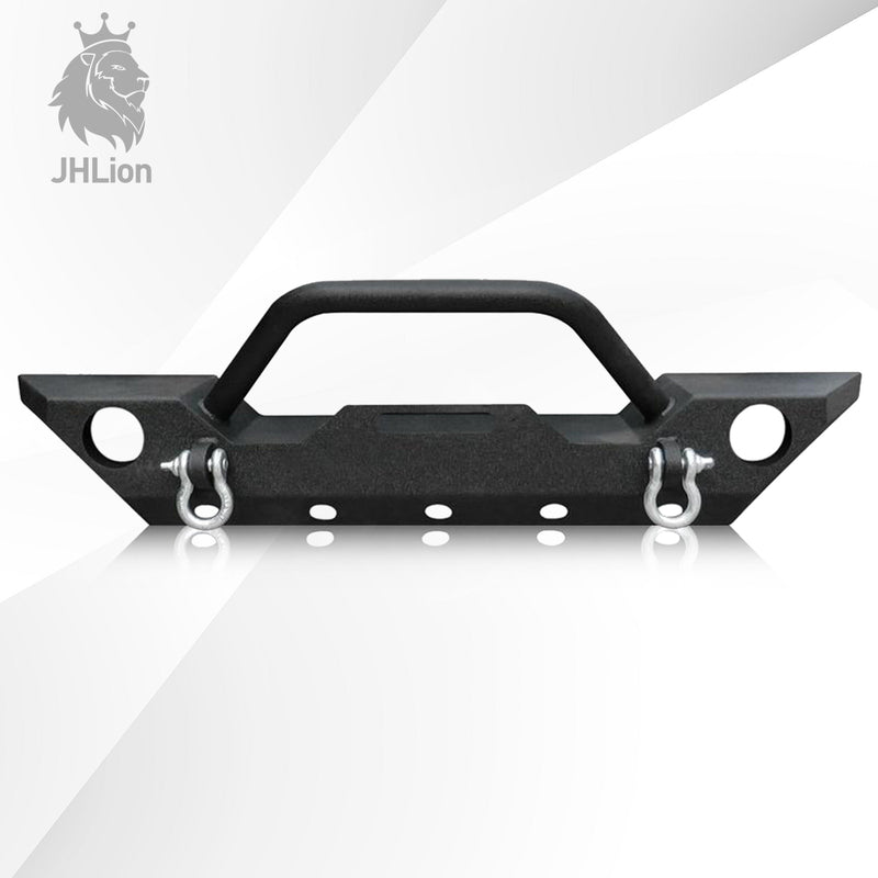 Front Bumper w/ D-rings Winch Plate Fog Light Hole For Jeep Wrangler JK 07-18