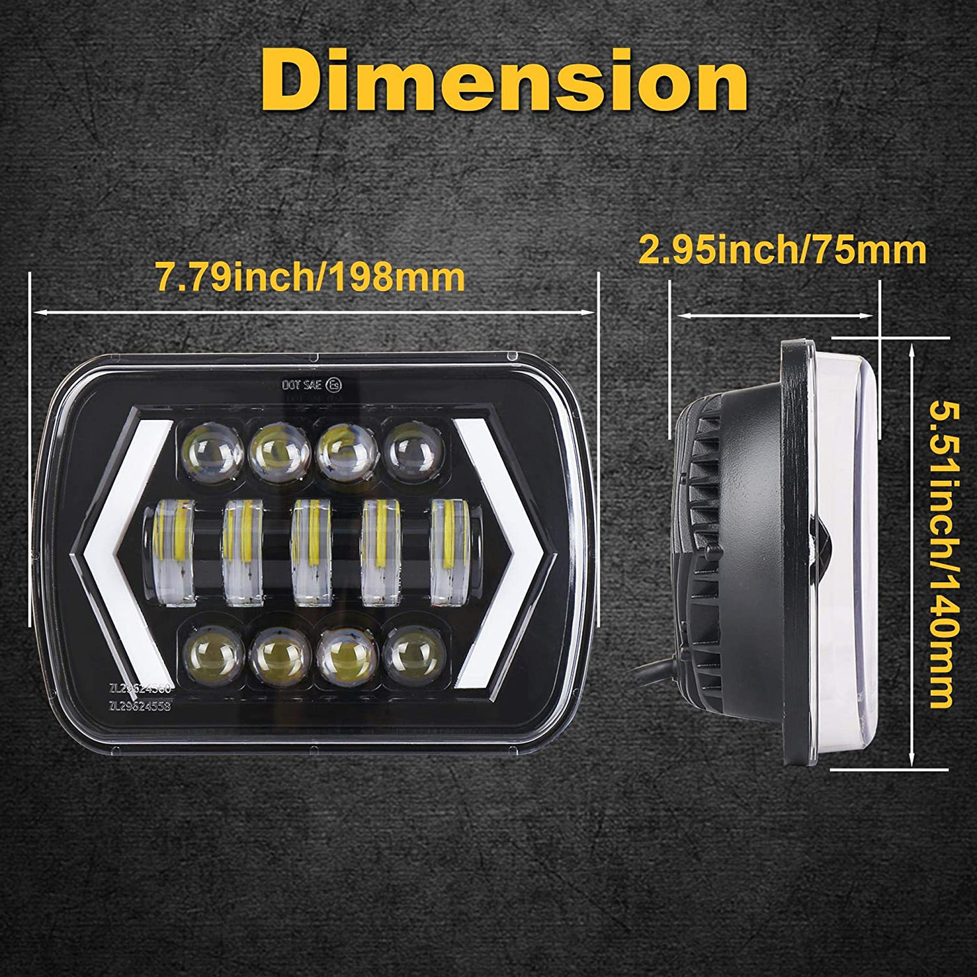 7X6 inch Sealed Beam Headlight Conversion High/Low Beam+ 100W H4 LED 7X6 inch Sealed Beam Headlight Conversion High/Low Beam+ 100W H4 LED
