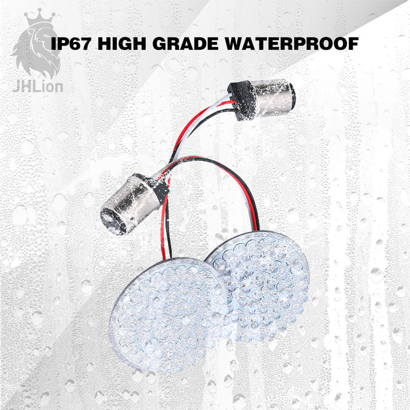 1Pair 2" Bullet Style Rear LED Turn Signal 1157 brake Light Blub For Harley Dyna