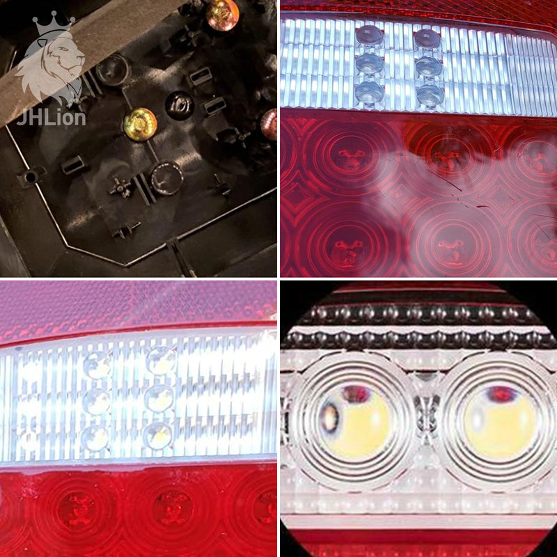 Pairs 38 LED Jeep Style Universal Tail Brake Turn Stop Licence Back up Reverse Lights Replacement for Jeep YJ TJ JK CJ Truck Trailer Boat RV,12V Stud Mounted Lamps Waterproof,Pack of 2