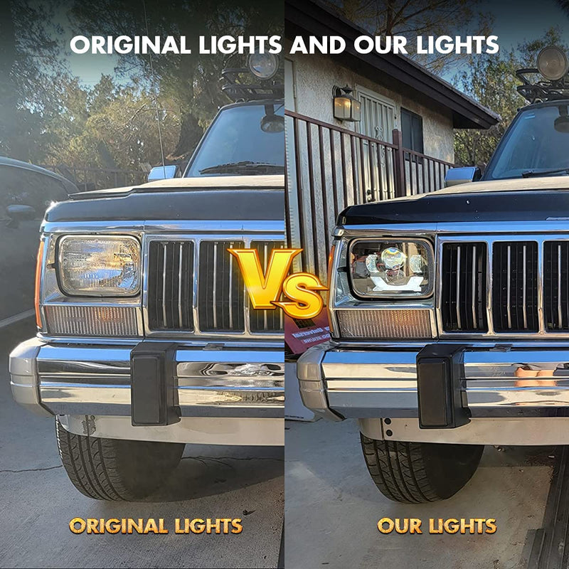 5x7 LED Headlight，7x6 LED Headlight，180W DOT Approved 600% Brighter Anti-glare w/ DRL Amber Turn Signal Hi/Low Sealed Beam Compatible with Jeep Cherokee XJ Wrangler YJ GMC Comanche MJ