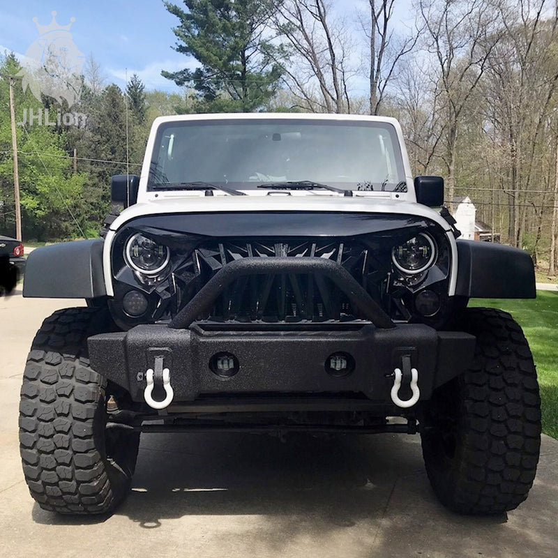 7" Round LED Headlight  Halo Ring Angel Eyes For Jeep Wrangler JK TJ LJ CJ