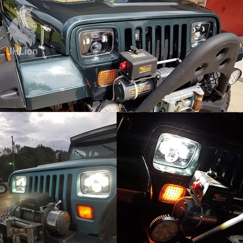 New Osram Chips 110W 5x7 Inch Led Headlights 7x6 Led Sealed Beam Headlamp with High Low Beam H6054 6054 Led Headlight Replacement for Jeep YJ Cherokee XJ H5054 H6054LL 6052 6053 2 Pcs