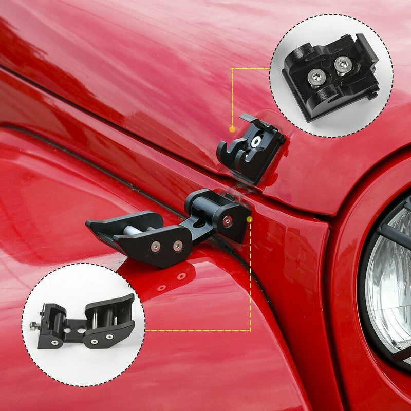 Pair Hood Latches Catch Kit U.S. Flag Style for Jeep Wrangler Pair Hood Latches Catch Kit U.S. Flag Style for Jeep Wrangler