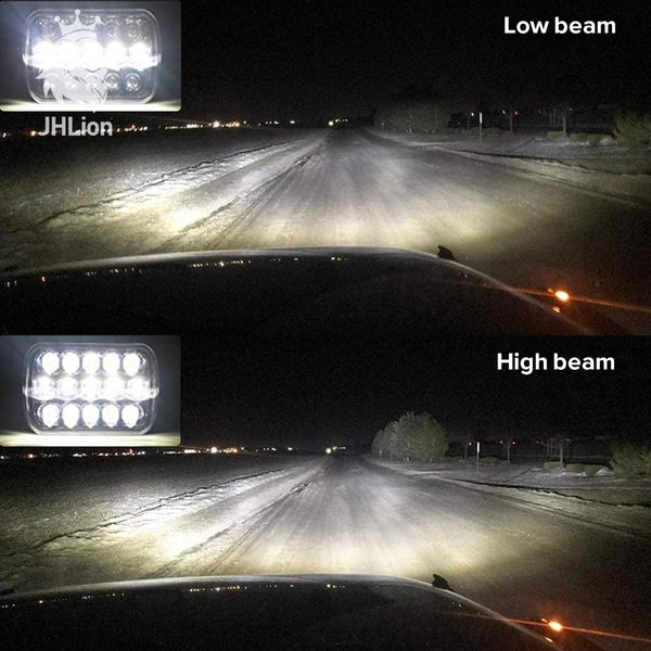 DOT 110W 5x7 Inch Led Headlights 7x6 Inch Hi/Low Led Sealed Beam Headlamp for Jeep Wrangler YJ Cherokee XJ H4 Plug H6054 Headlights H5054 6054 6052 -Black