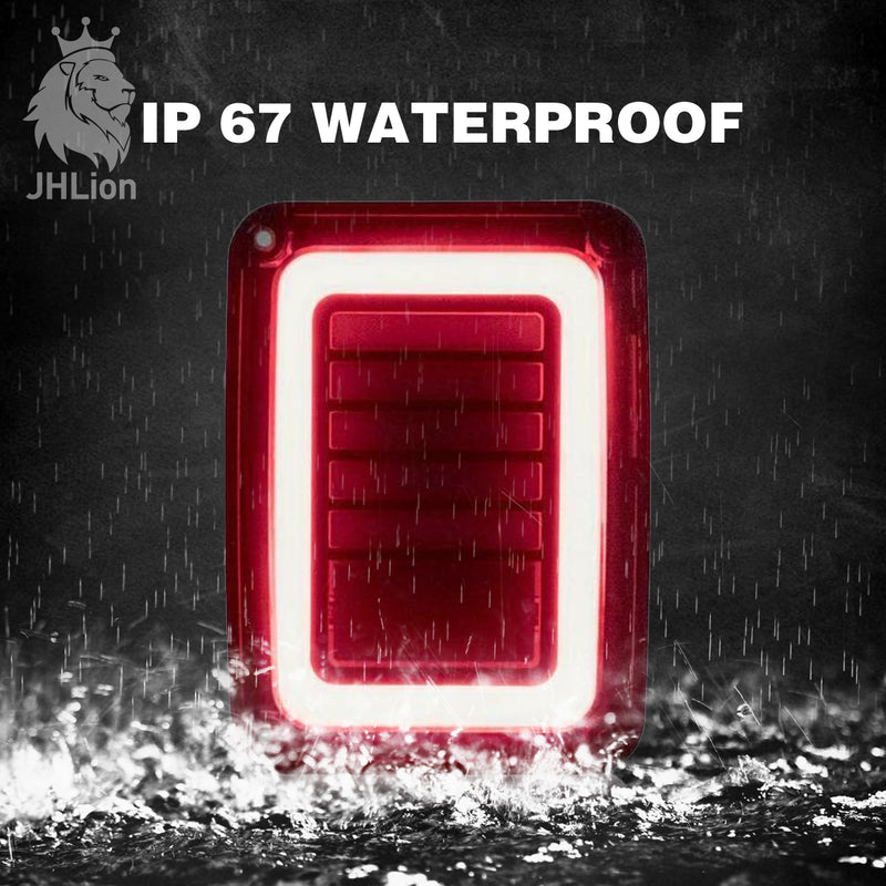 Upgraded Jeep Wrangler JK LED Tail Lights Smoked for 07-18 Jeep Wrangler Reverse Light Turn Signal Lamp Running Lights